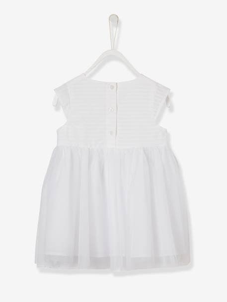 Baby Mädchen Festkleid mit Tüll WEISS 