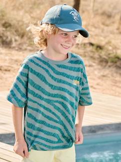 Junge-Jungen T-Shirt mit Zebramuster, Recycling-Baumwolle
