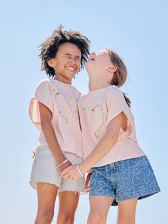Mädchen-Jeansshorts mit Animalprint Mädchen
