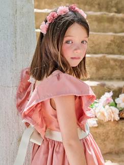 Fille-Accessoires-Elastiques, barrettes et bandeau-Couronne fleurs rose blush