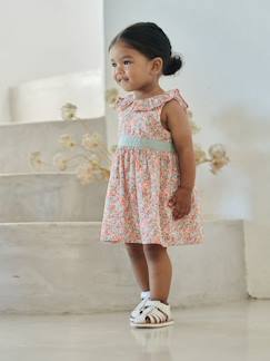Baby-Kleid, Rock-Baby Kleid mit Schleife hinten, Blumenmotive