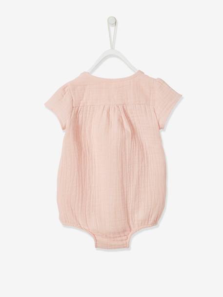 Body bébé personnalisable en gaze de coton rose 