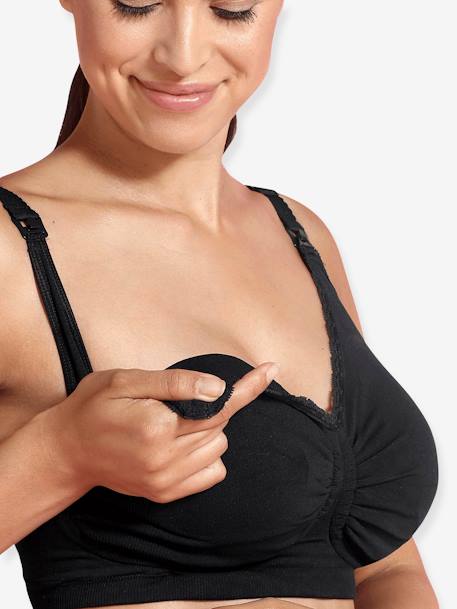 Soutien-gorge rembourré grossesse et allaitement sans coutures Carri-gel® CARRIWELL noir 