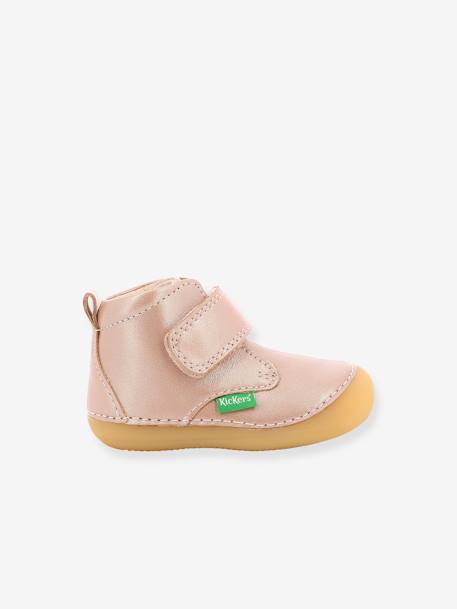 Mädchen Baby Lauflern-Boots 'Sabio' KICKERS® rosa bedruckt+rosa metalic 