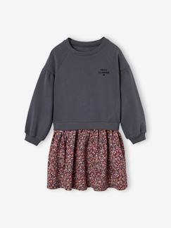 Fille-Robe bi-matière fille
