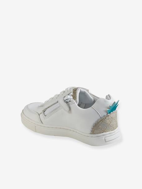 Baskets ananas fille en cuir Blanc 