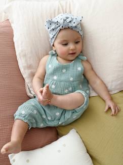 Le dressing de bébé-Bébé-Salopette, combinaison-Combinaison bébé naissance brodée en gaze de coton
