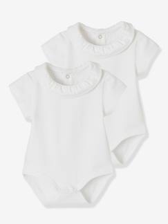 La valise maternité-Bébé-T-shirt, sous-pull-Body t-shirt-Lot de 2 bodies bébé col fantaisie manches courtes