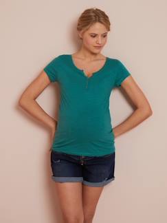 Kindermode-Umstandsmode-T-Shirt, Top-Henley-Shirt für Schwangerschaft und Stillzeit