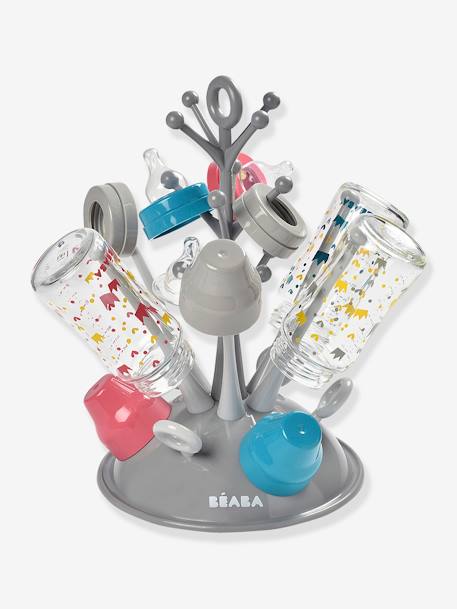 BEABA® Abtropfgestell für Babyflaschen grau+HELLROSA 