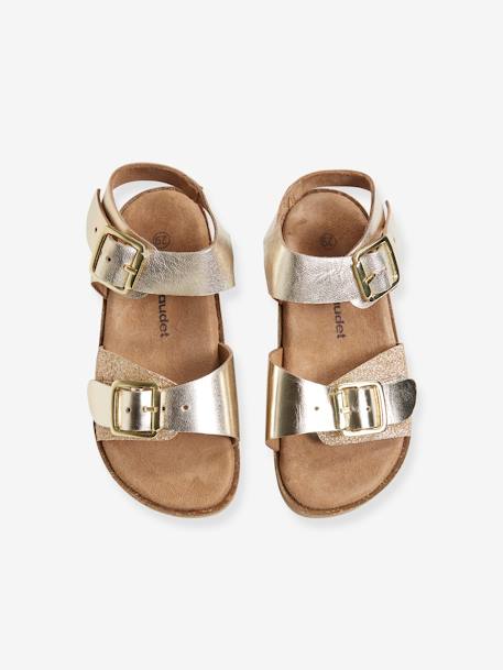 Mädchen Leder Sandalen, gepolsterte Innensohle GOLDFARBEN 