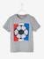 Jungen T-Shirt, Relief-Fussball GRAU MELIERT 