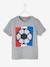 T-shirt de foot garçon motif ballon en relief gris chiné 