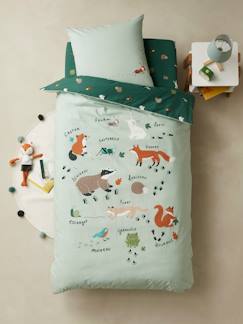 Sélection animaux-Linge de maison et décoration-Linge de lit enfant-Pack fourre de duvet + taie d'oreiller enfant Bio* collection CLASSE VERTE