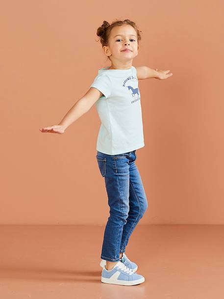 Mädchen Slim-Fit-Jeans „waterless“, Hüftweite REGULAR DUNKELBLAU+DUNKELBLAU+schwarz 