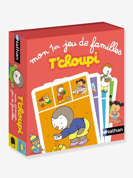 Kinder Kartenspiel „Mon premier jeu de familles T'choupi“ NATHAN rot 