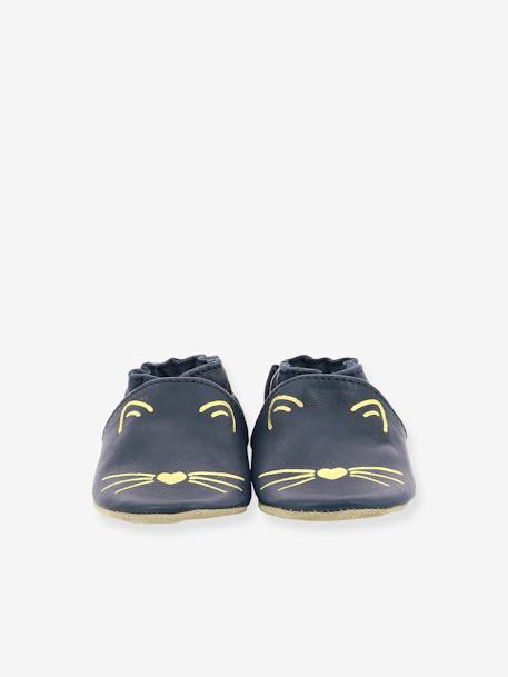 Chaussons Soft Soles Goldy Cat ROBEEZ© Marine+Rose clair 