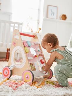 Babys gehen in die Kita-Spielzeug-Erstes Spielzeug-Schaukeltiere, Lauflernwagen-2-in-1 Lauflernwagen mit Bremsen, Holz FSC®