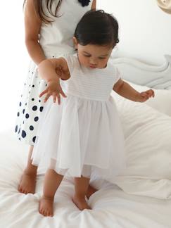 Vêtement de cérémonie bébé et enfant-Bébé-Robe de cérémonie bébé avec tulle