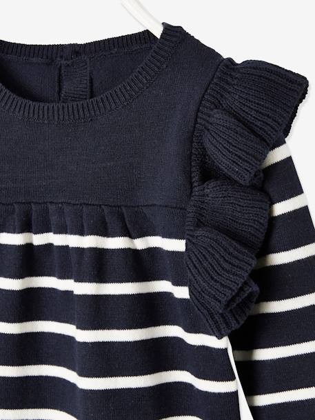 Mädchen Baby Streifenkleid TINTENBLAU GESTREIFT 