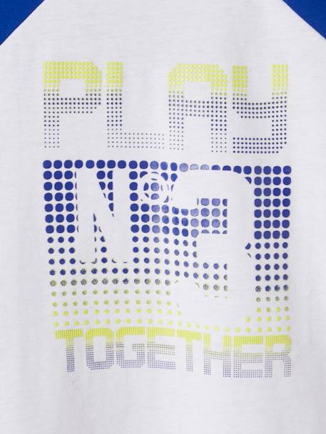 T-shirt de sport en matière technique détails effet pixel garçon blanc 