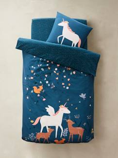 Sélection animaux-Linge de maison et décoration-Linge de lit enfant-Parure fourre de duvet + taie d'oreiller enfant FORET ENCHANTEE