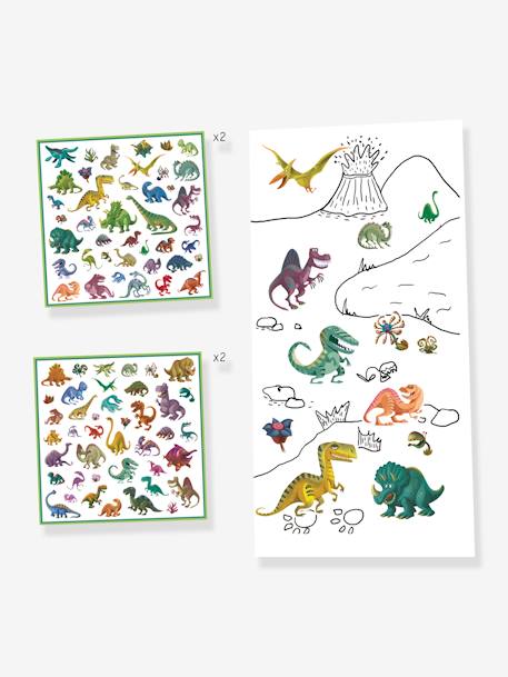 160 Stickers 'Dinosaurier' DJECO mehrfarbig 