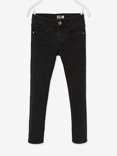 Mädchen Slim-Fit-Jeans „waterless“, Hüftweite REGULAR SCHWARZ 