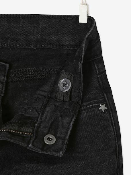 Mädchen Slim-Fit-Jeans „waterless“, Hüftweite COMFORT SCHWARZ 