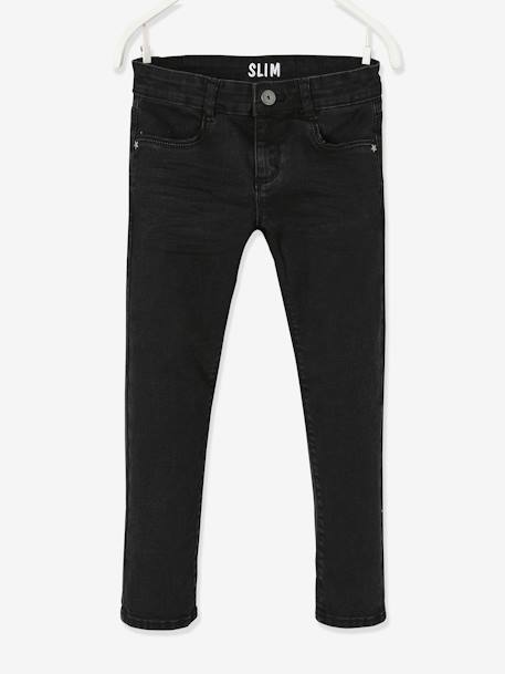 Mädchen Slim-Fit-Jeans „waterless“, Hüftweite COMFORT SCHWARZ 