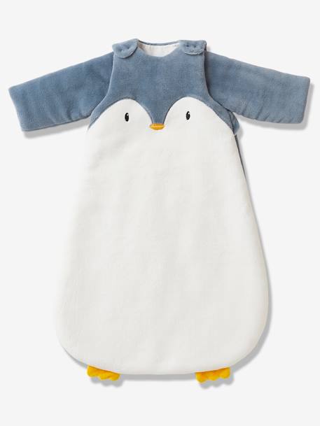 Baby Schlafsack ,,Pinguin', Ärmel abnehmbar ecru/grau 