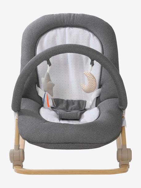 Babywippe mit Spielbogen „Babydream“ GRAU/WEISS+graugrün+senfgelb 