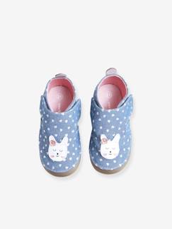 Chaussons scratchés bébé fille en chambray