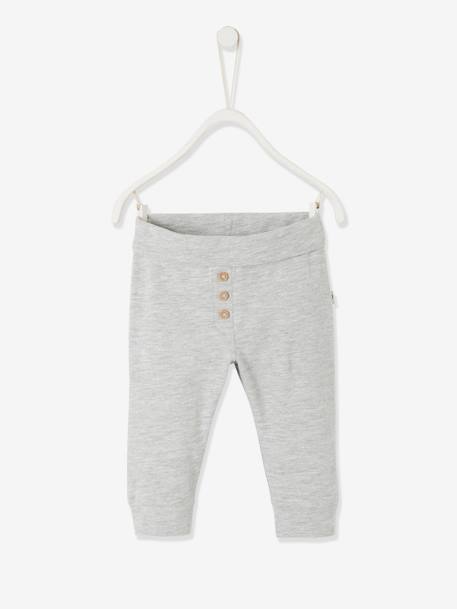 Pantalon legging bébé en coton bio gris clair chine 