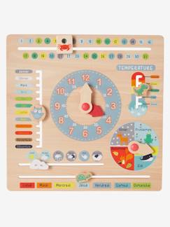 Geschenkideen-Spielzeug-Lernspiele-Lesen, Schreiben, Rechnen, Uhr-Holz-Spieluhr mit Kalender für Kinder