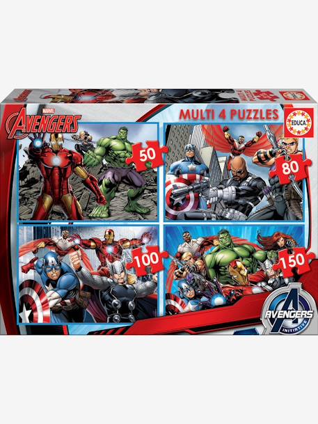 Lot de 4 puzzles progressifs 50 à 150 pièces Multi 4 Marvel® Avengers EDUCA ROUGE 