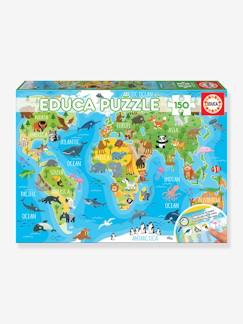 Spielzeug-Lernspiele-Puzzle-150-teiliges Puzzle "Weltkarte "Tiere"