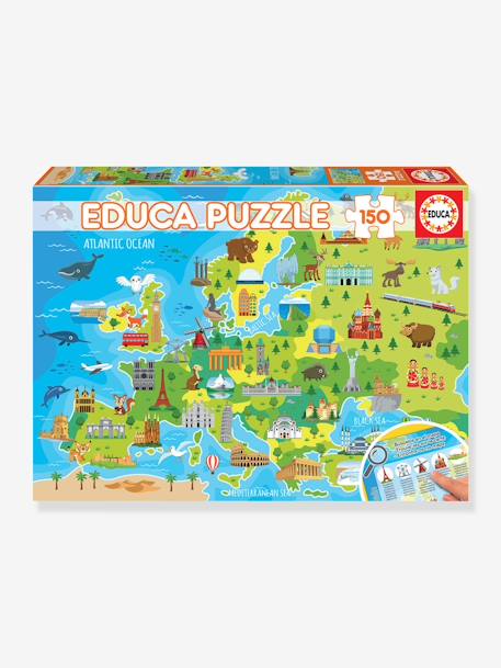 Puzzle 'Europakarte' mehrfarbig 