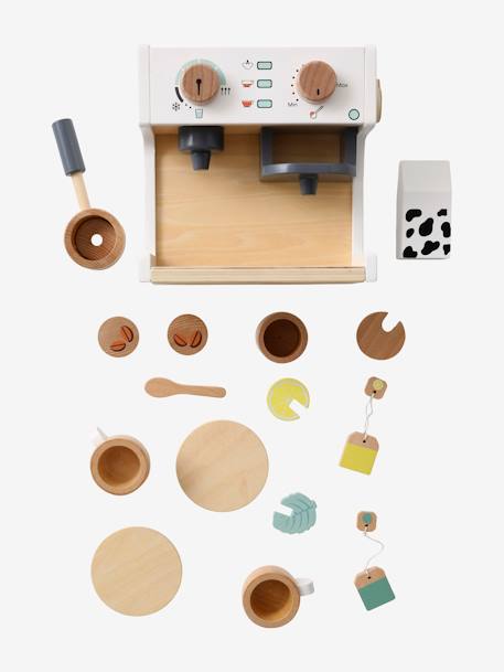 Kinder Kaffee- und Teemaschine aus Holz mehrfarbig 