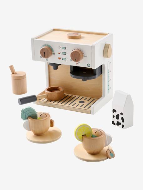 Kinder Kaffee- und Teemaschine aus Holz mehrfarbig 
