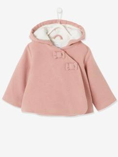 Manteau à capuche bébé fille lainage doublé et ouatiné