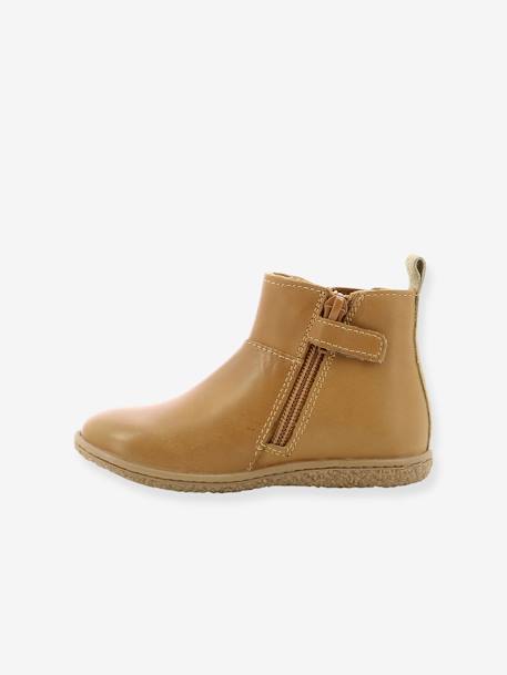 Boots fille Vetudi KICKERS® camel or+marine métallisé+marron bronze 