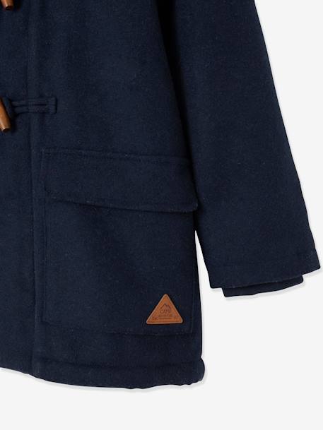 Jungen Dufflecoat mit Teddyfleece-Futter TINTENBLAU 