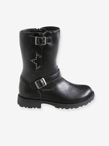 Bottes esprit motard fille noir 