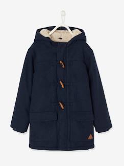 Vente flash manteaux et chaussures-Garçon-Manteau, veste-Manteau, parka-Duffle-coat garçon en drap de laine doublé sherpa