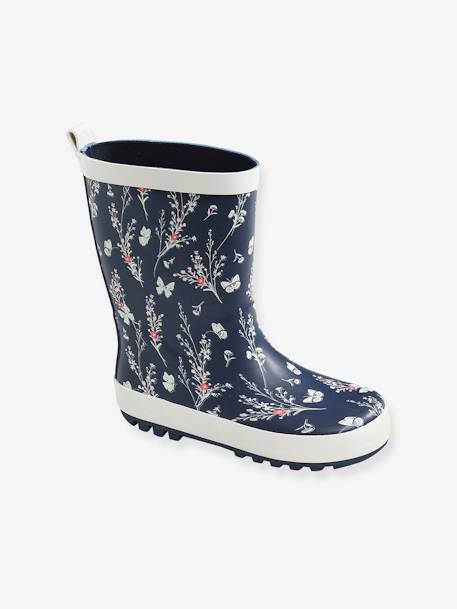 Bottes de pluie fille en caoutchouc marine 