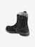 Boots hauts en cuir fille noir 