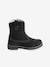 Boots hauts en cuir fille noir 