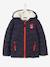 Jungen Winterjacke mit Kapuze & Teddyfleece-Futter TINTENBLAU 