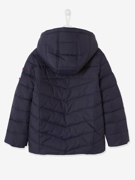 Jungen Winterjacke mit Kapuze & Teddyfleece-Futter TINTENBLAU 